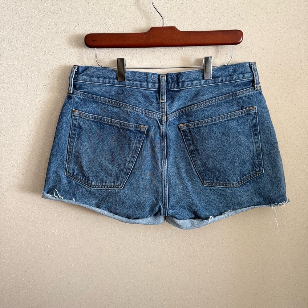 AGOLDE Denim Shorts Size 29 Raw Hem Medium Wash - Picture 3 of 5